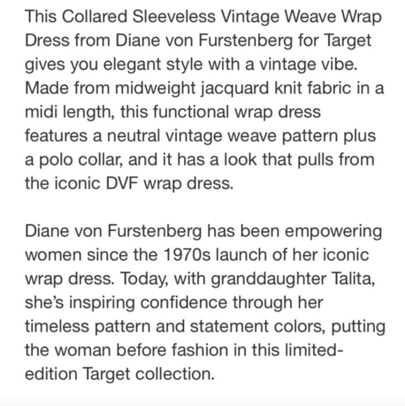 Diane Von Furstenberg x Target Collared Vintage Weave Sweaterknit Wrap Dress S. - Picture 15 of 16